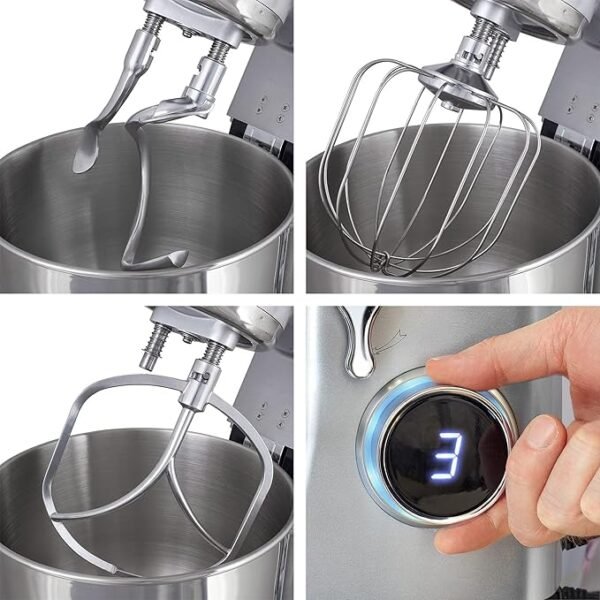 Petrin Heinrich 1800W Stainless Steel Dough Mixer with Powerful Patented Dough - Image 3