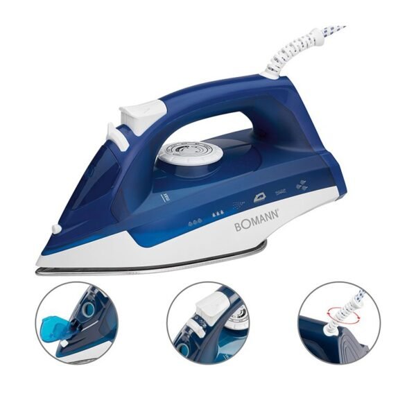 Fer a repasser a vapeur Sonashi avec 7 fonctions 2200W Bomann DB 6004 CB Blanc/Bleu - Image 5