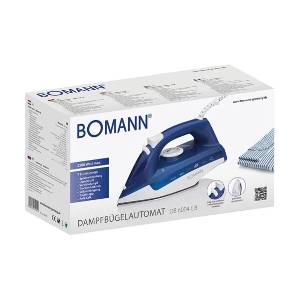 Fer a repasser a vapeur Sonashi avec 7 fonctions 2200W Bomann DB 6004 CB Blanc/Bleu - Image 7